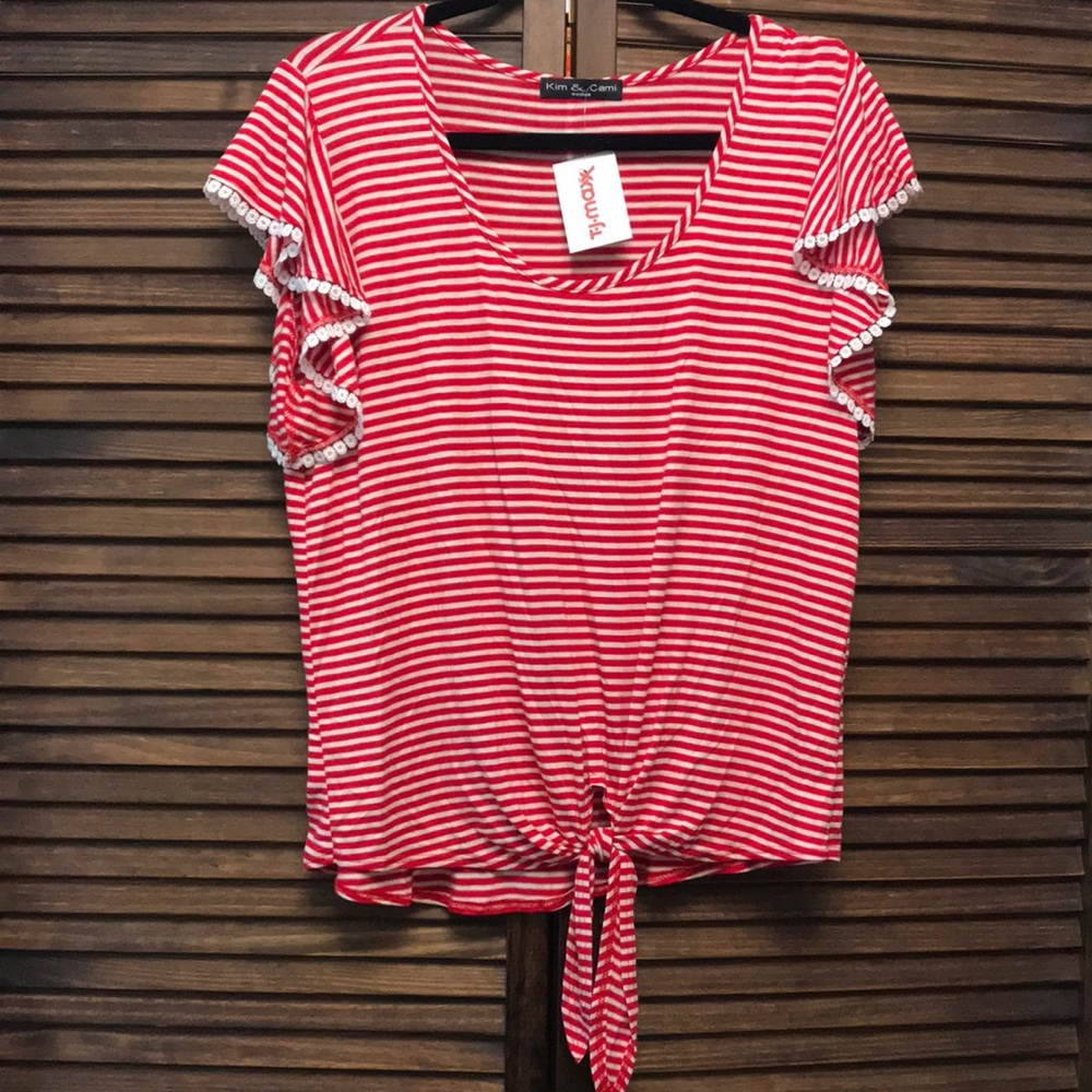 Kim & Cami Short Sleeve Blouse, Sz Medium